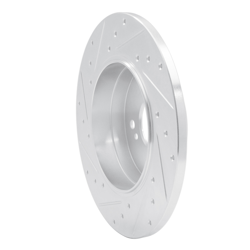 Mercedes-Benz E320 Brake Rotor (1) - Rear Right - R1 Concepts - Drilled & Slotted - Silver - `98-`03